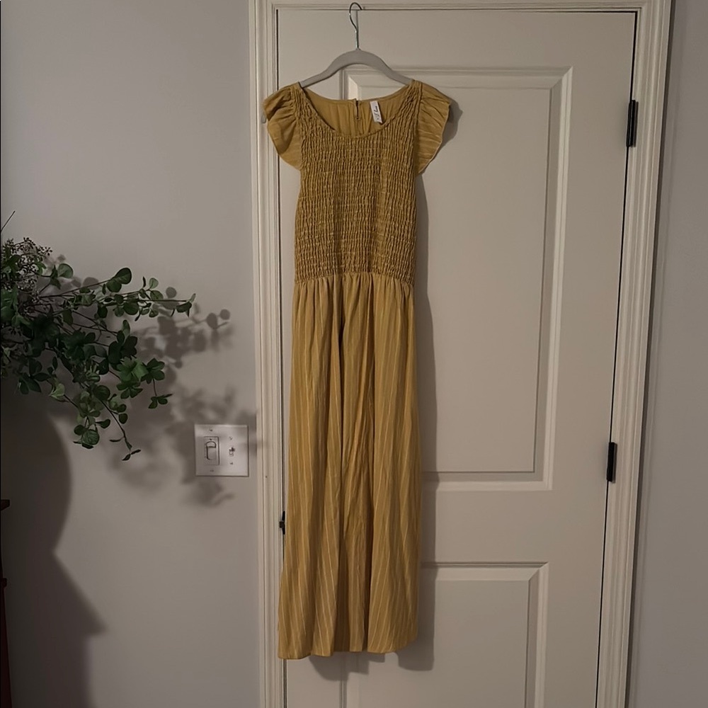 Yellow Smocked Maxi Dress